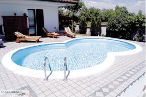 Achtformbecken Stahl Pool