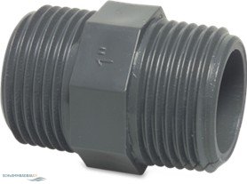 PVC Doppelnippel mit Aussengewinde