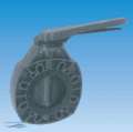 PVC Absperrklappe d 63/75 mm mit Rastergriff, Dichtung EPDM